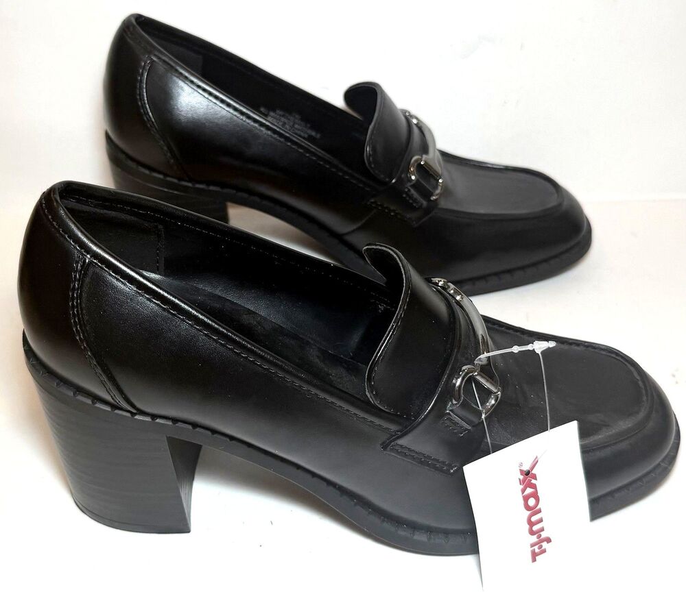 Marc Fisher Harlae Black Horsebit Block Heel Loafers Women’s 7M New